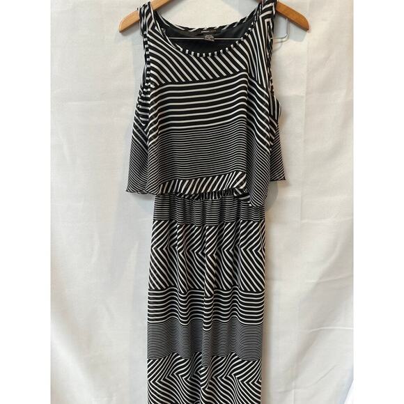 Robert Louis Tank Maxi Dress Black and White Stripes Size M - Picture 1 of 5